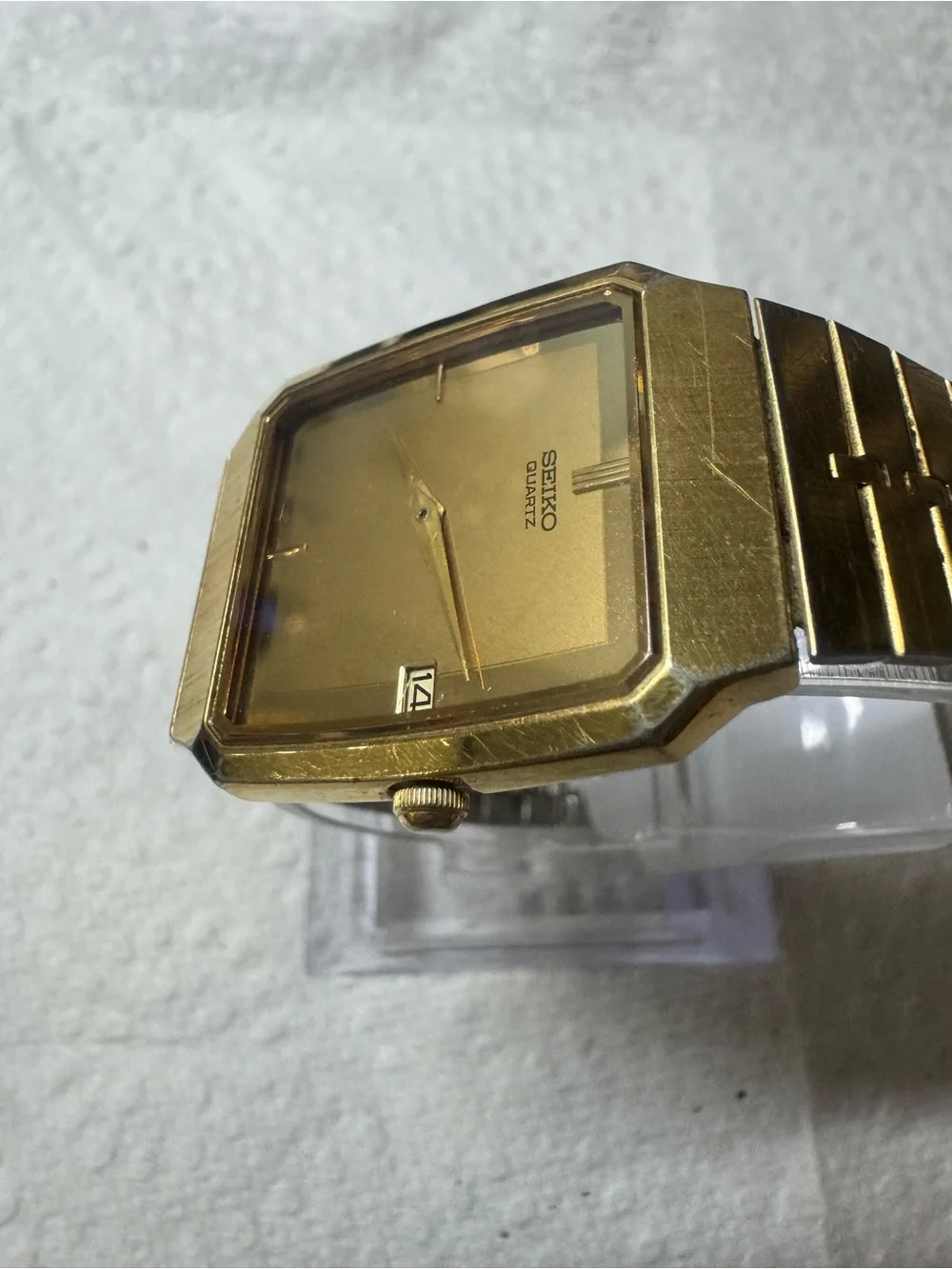 Seiko Gold Tone Rectangular Quartz Watch